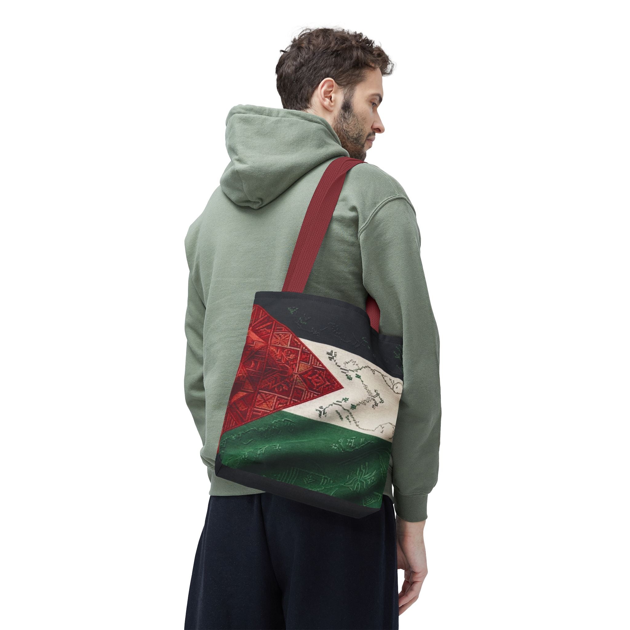 Palestine Flag Pattern Tote Bag | AOP Palestinian Textile Design