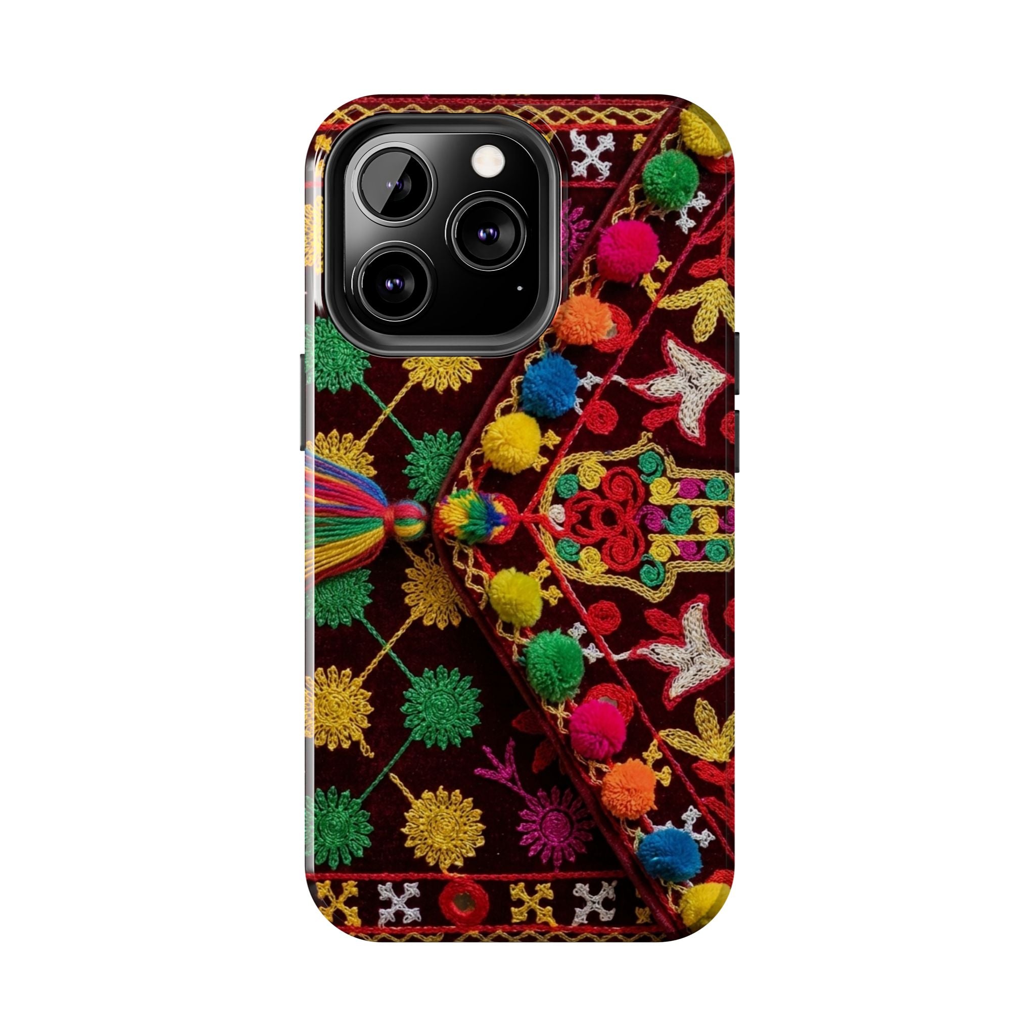 Colorful Pom Pom Pattern Phone Case | Tough Phone Case