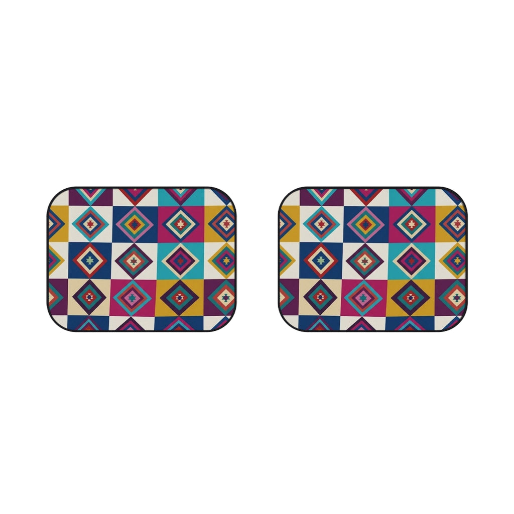Colorful Geometric Diamond Pattern Car Mats