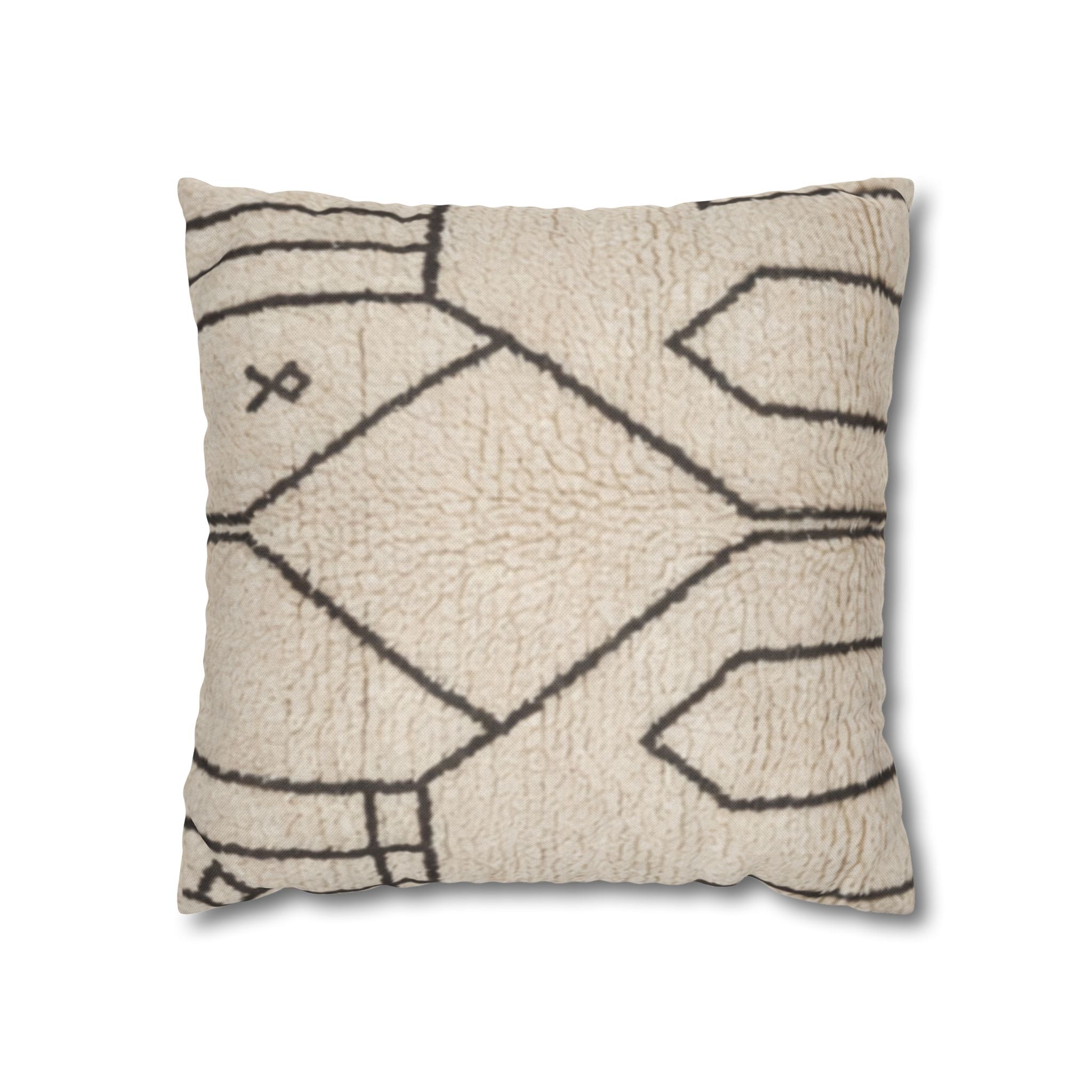 Neutral Tribal Geometric Pillowcase Spun Polyester Square Pillowcase | Boho Accent
