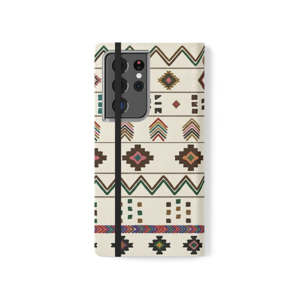 Southwestern Aztec Pattern Flip Case | Tribal Phone Wallet, Card Slots