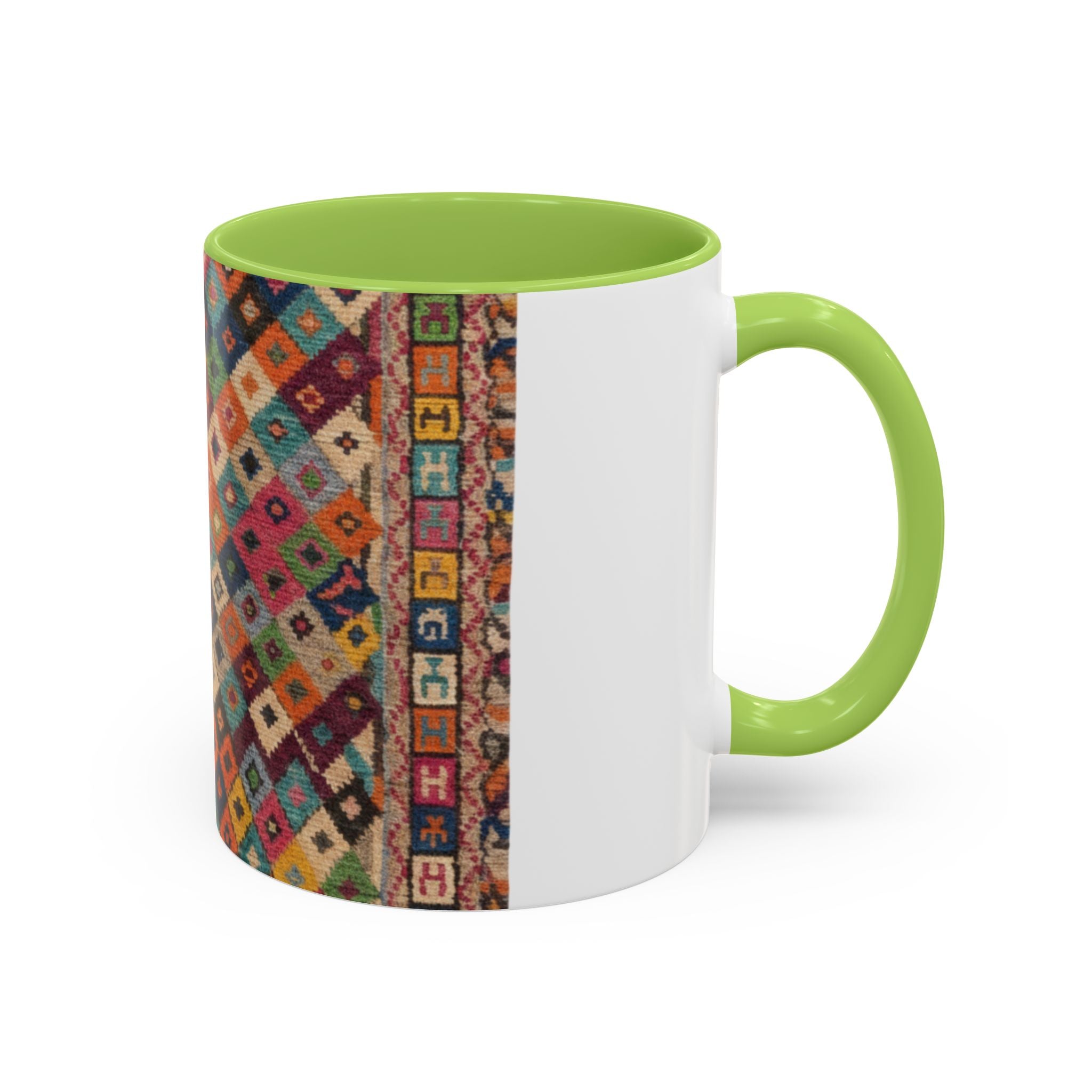 Colorful Kilim Diamond Pattern Mug | Accent Coffee Mug 11oz 15oz