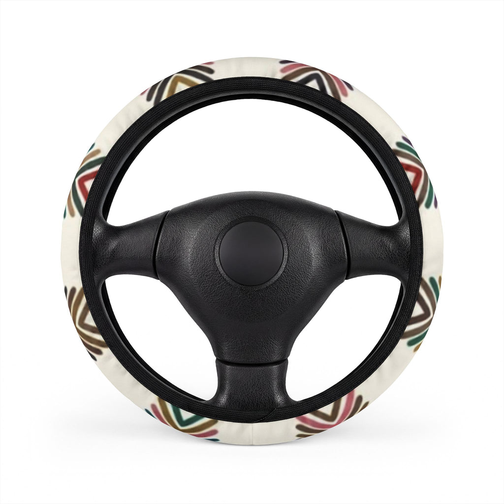 Colorful Geometric Arrows Car Steering Wheel Cover | Tribal Chevron Pattern