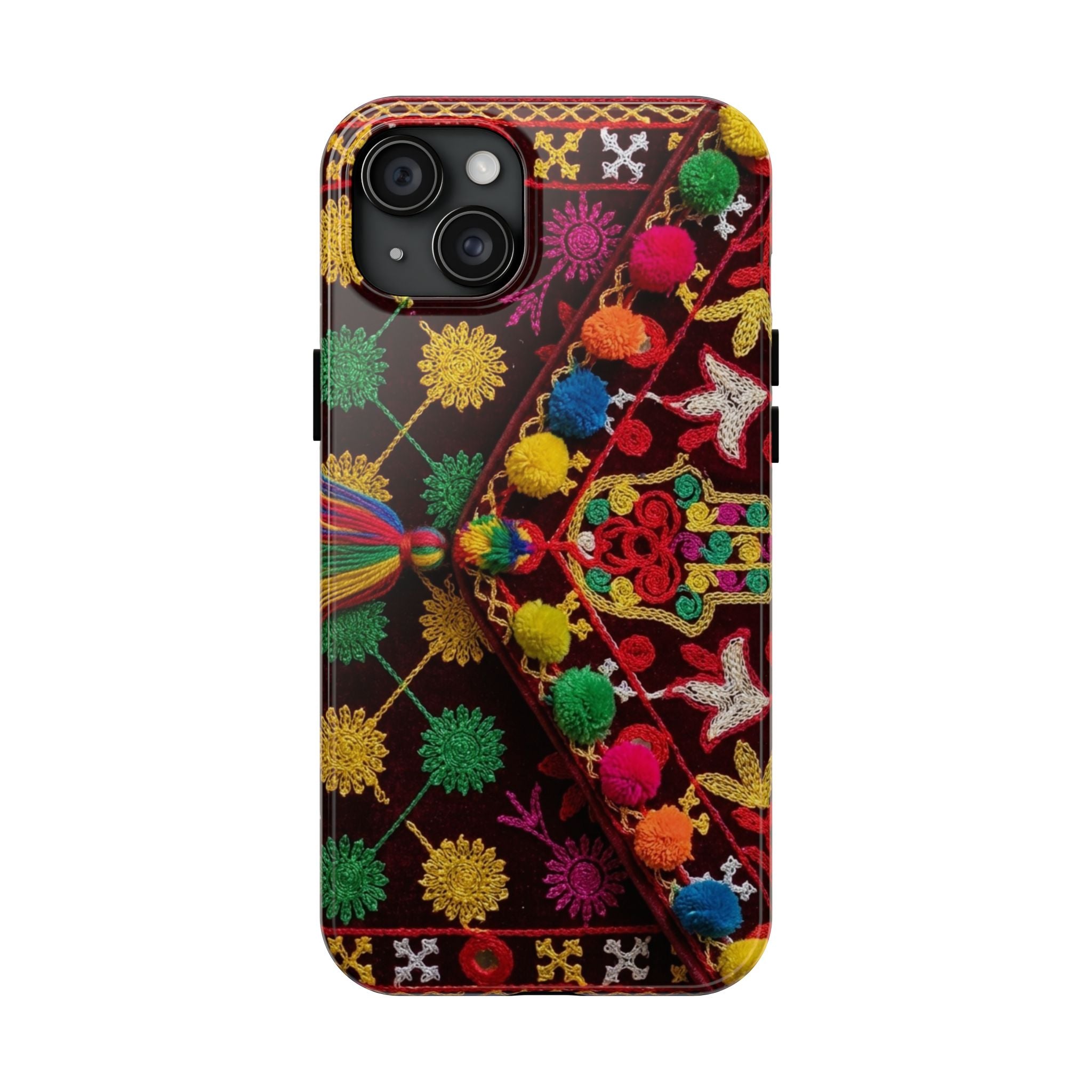 Colorful Pom Pom Pattern Phone Case | Tough Phone Case