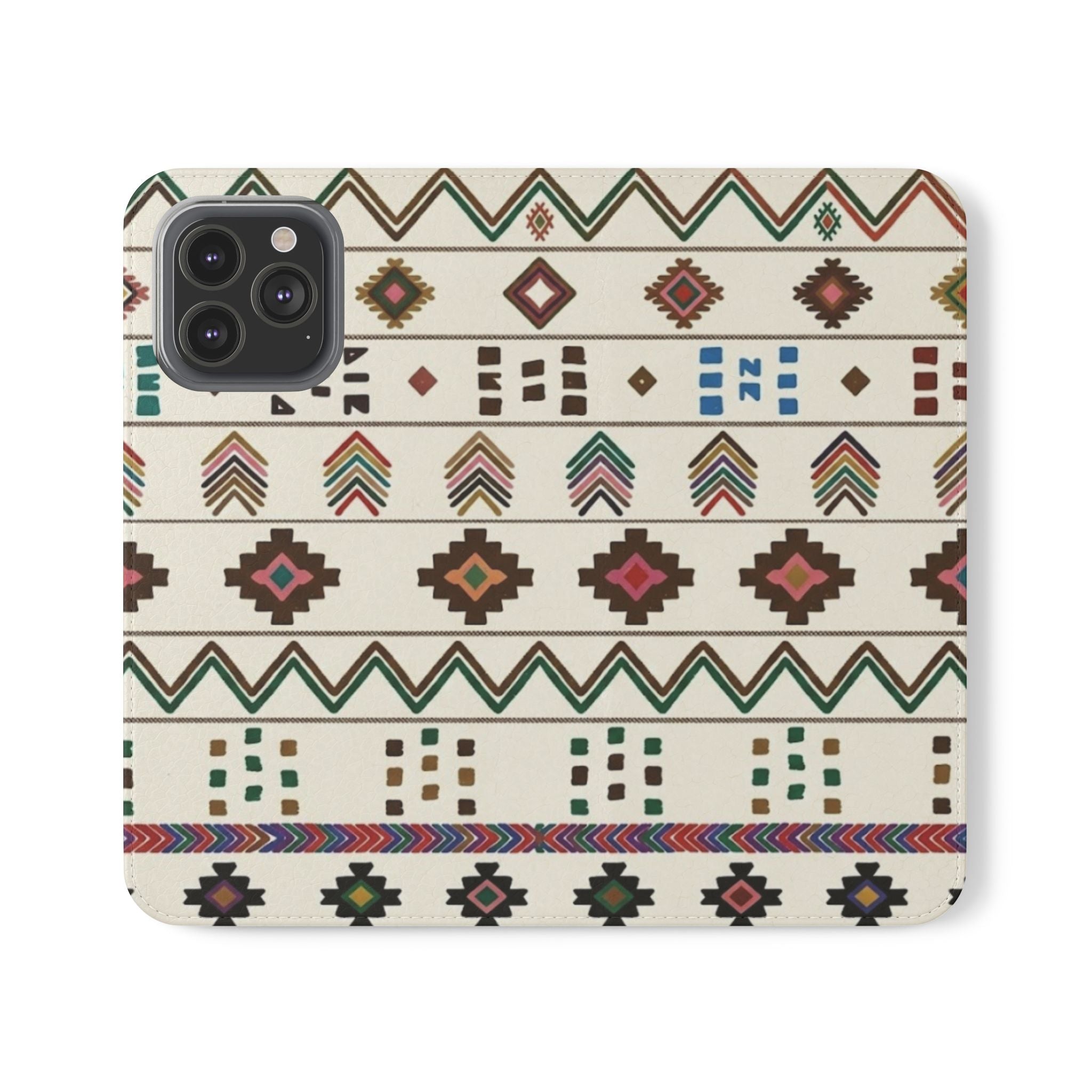 Southwestern Aztec Pattern Flip Case | Tribal Phone Wallet, Card Slots