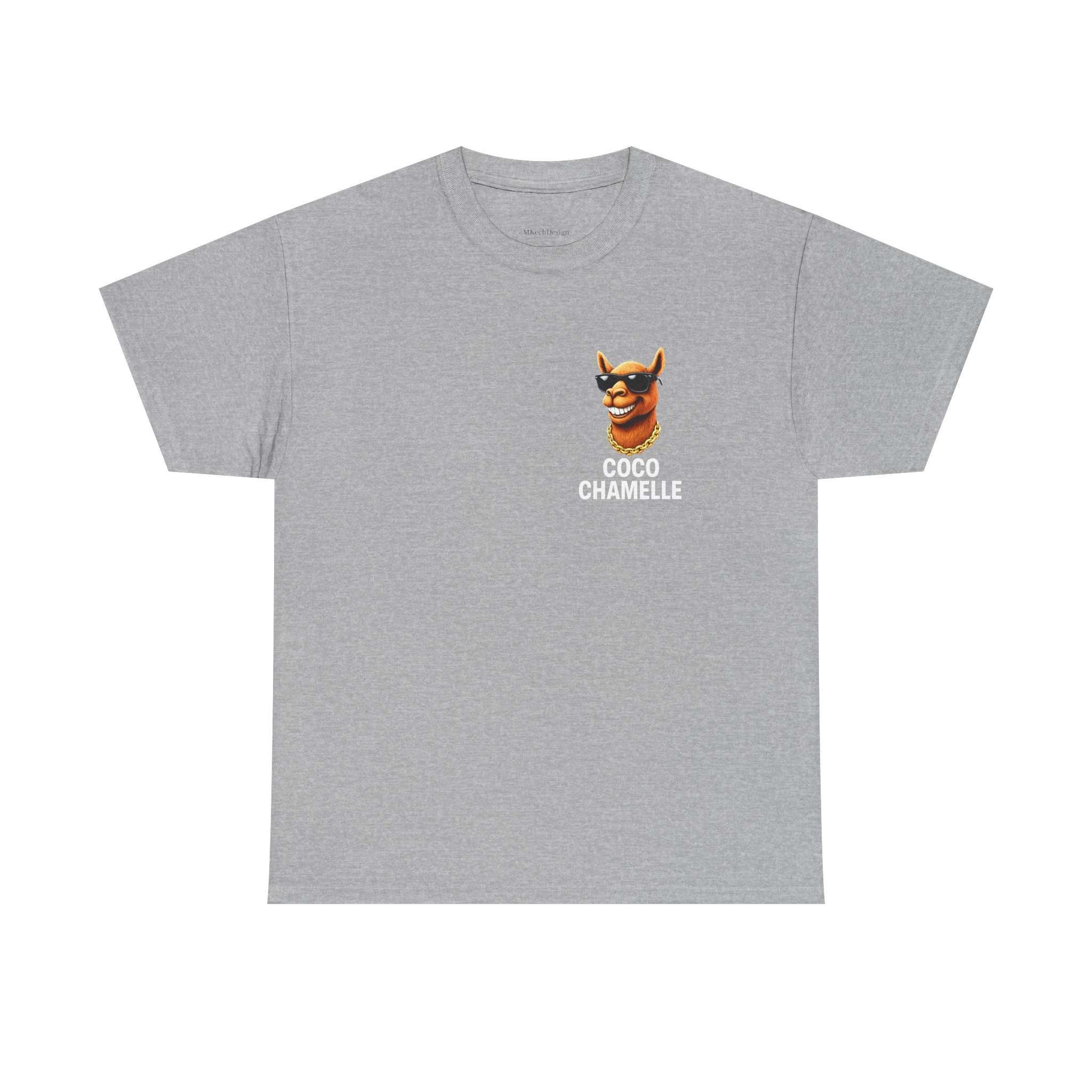 Coco Chamelle Tee Shirt - Cool Camel with Sunglasses & Gold Chain