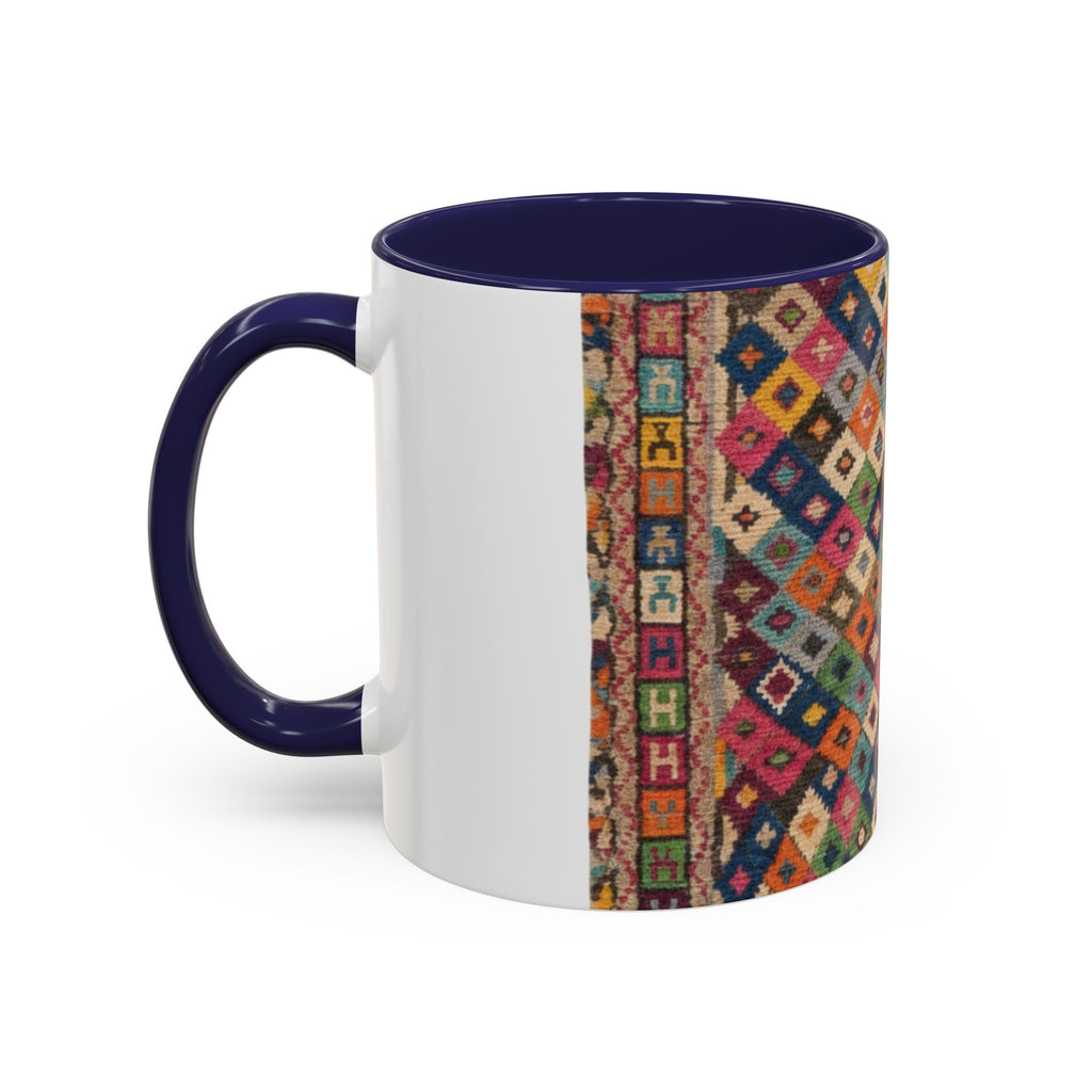 Colorful Kilim Diamond Pattern Mug | Accent Coffee Mug 11oz 15oz