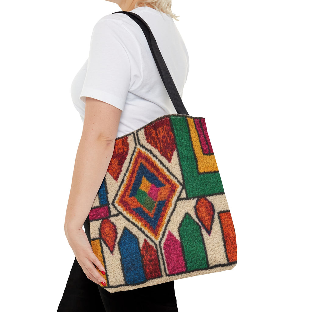 Colorful Geometric Kilim Pattern Tote | Boho Aztec Tribal Bag