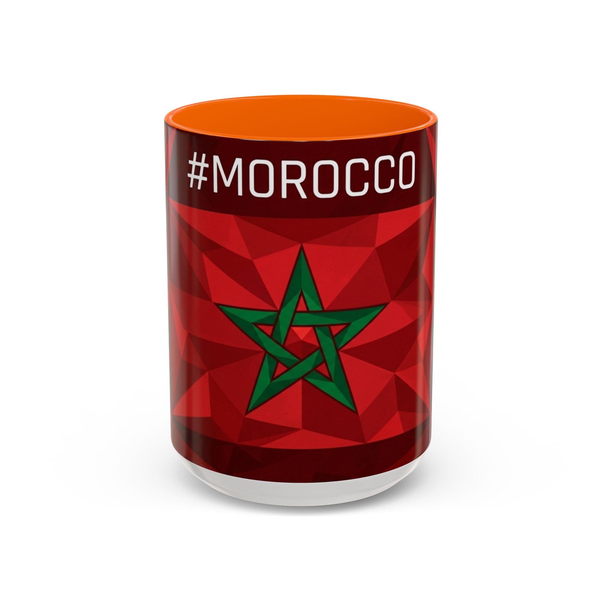 Morocco Flag Red Geometric Star Accent Mug | 11oz 15oz