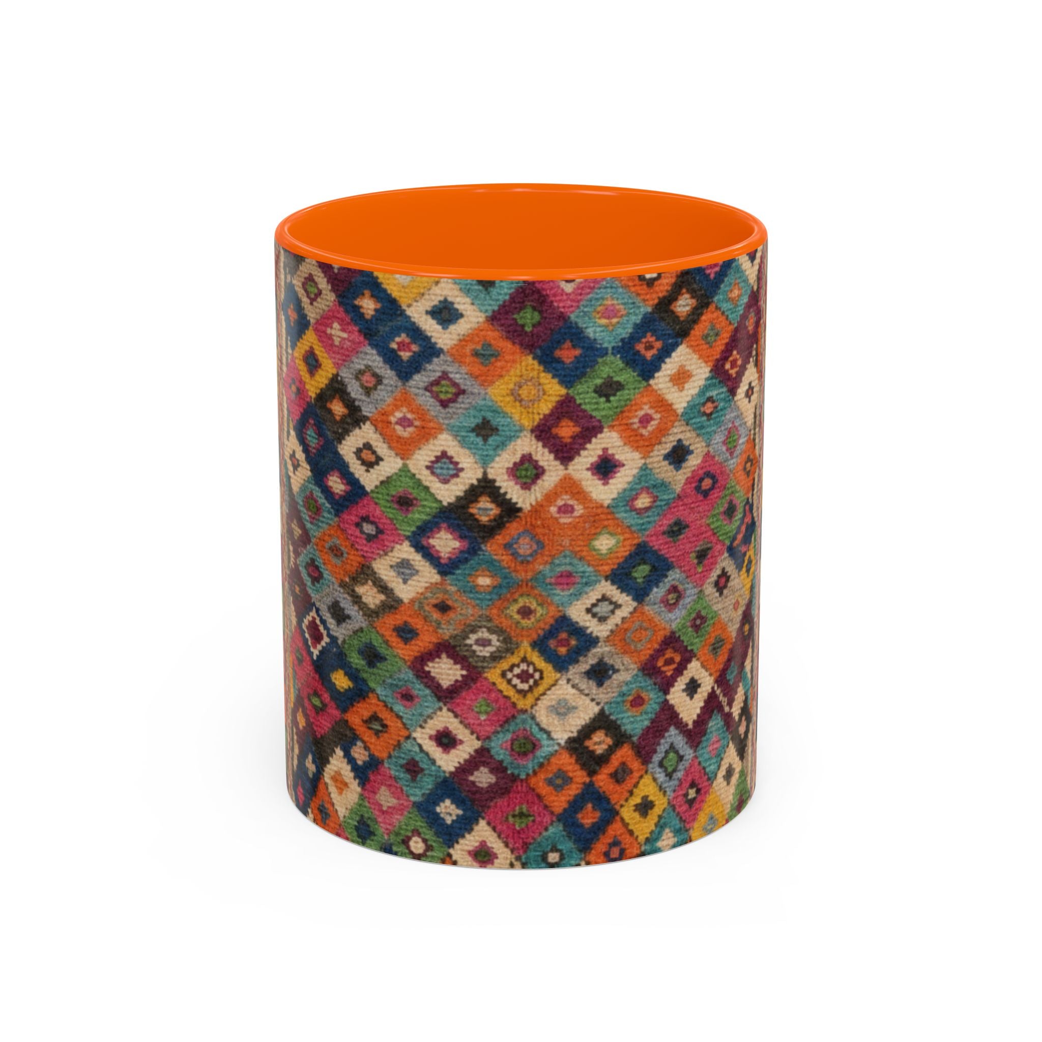 Colorful Kilim Diamond Pattern Mug | Accent Coffee Mug 11oz 15oz