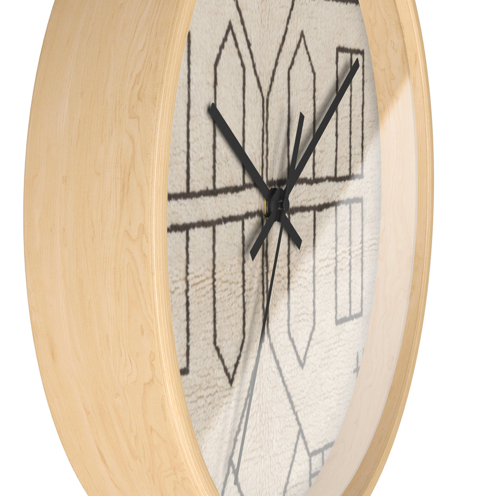 Geometric Line Moroccan Pattern Wall Clock | Neutral Modern Home Decor