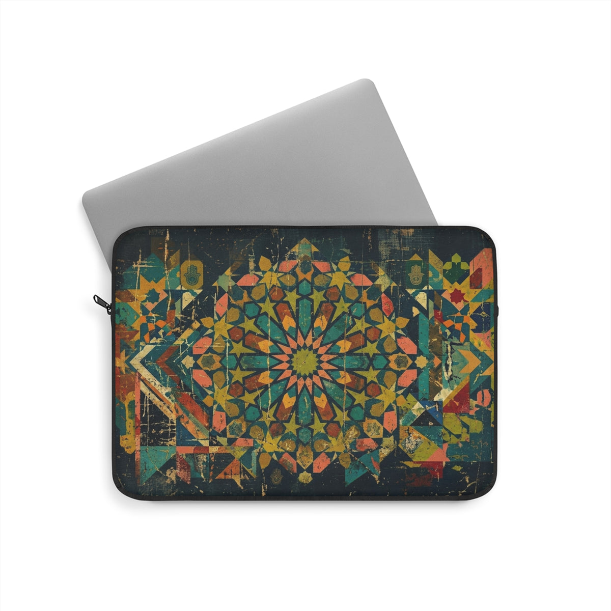 Colorful Geometric Mandala Laptop Sleeve | Boho Aztec Pattern