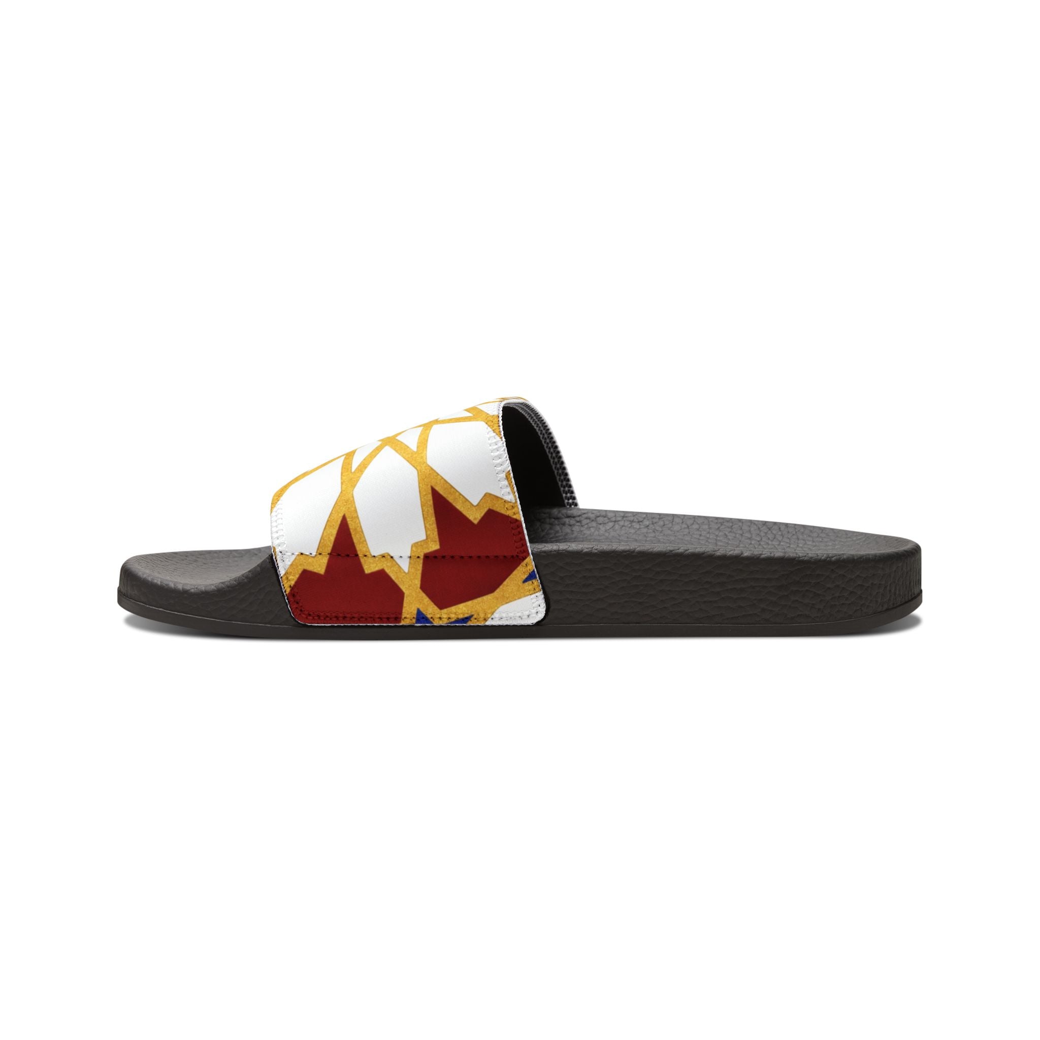 Gold Geometric Star Pattern Sandals | Slide Sandals