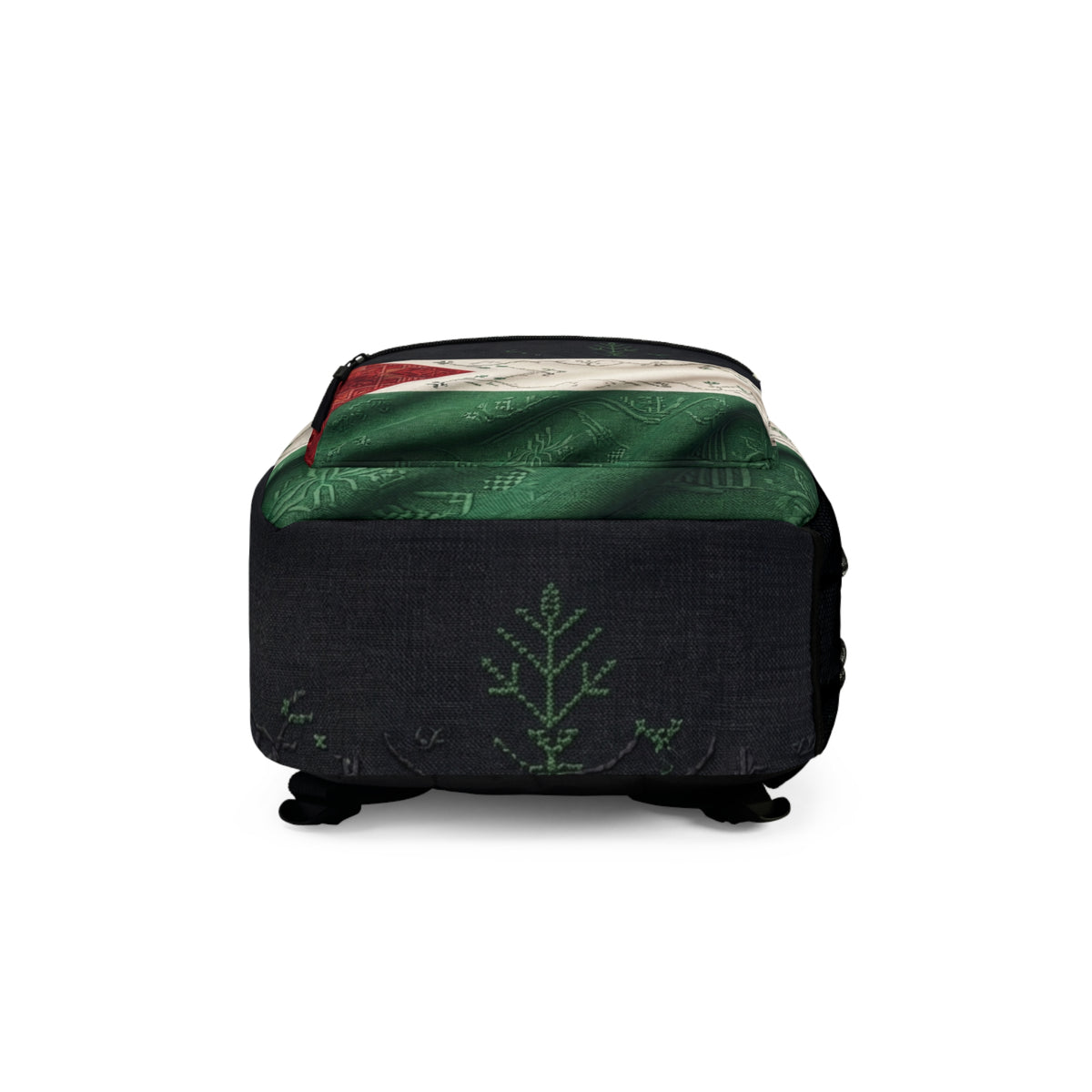 Palestine Flag Pattern Backpack | Vintage Map Motif, Green Red Black