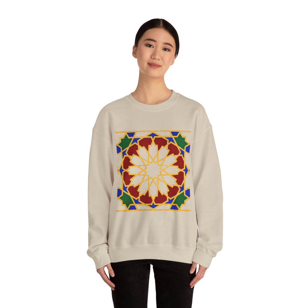 Geometric Moorish Tile Sweatshirt | Moroccan Mosaic Pattern