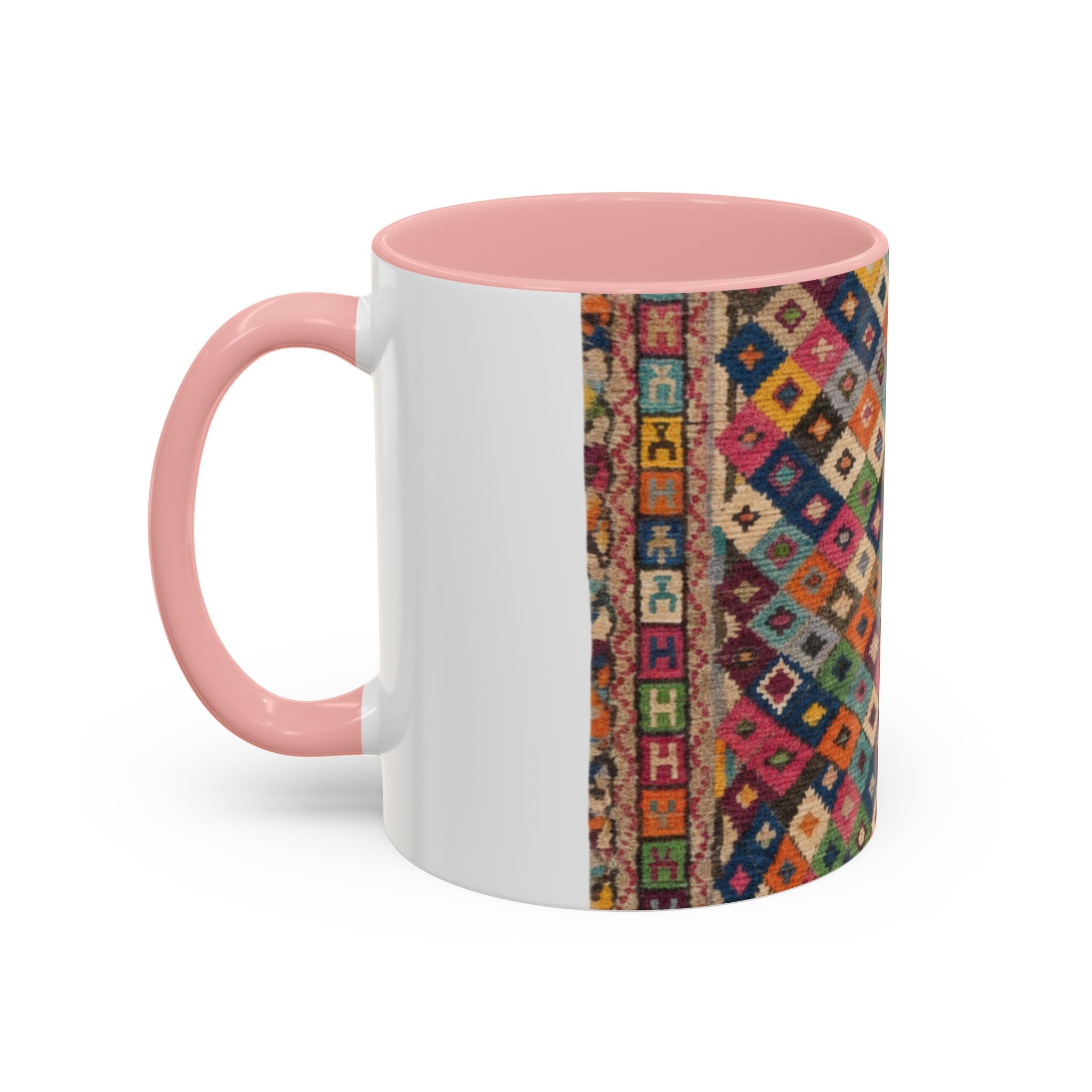 Colorful Kilim Diamond Pattern Mug | Accent Coffee Mug 11oz 15oz