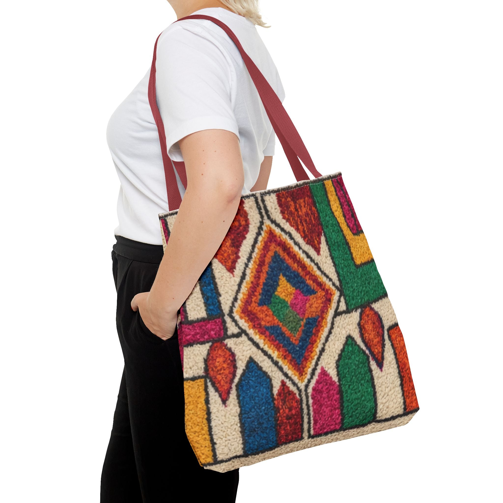Colorful Geometric Kilim Pattern Tote | Boho Aztec Tribal Bag