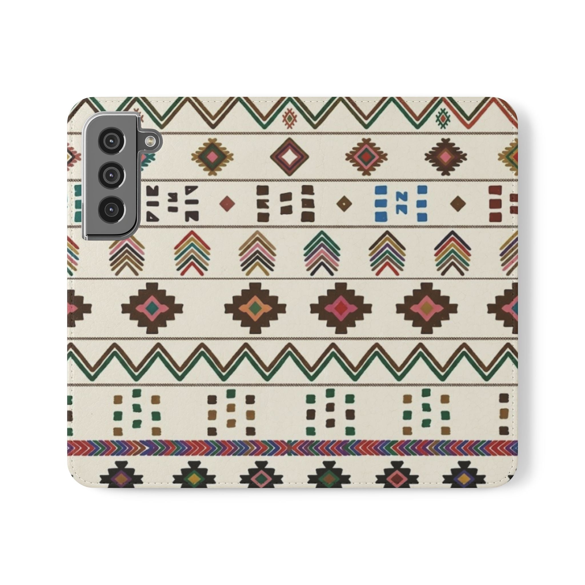 Southwestern Aztec Pattern Flip Case | Tribal Phone Wallet, Card Slots