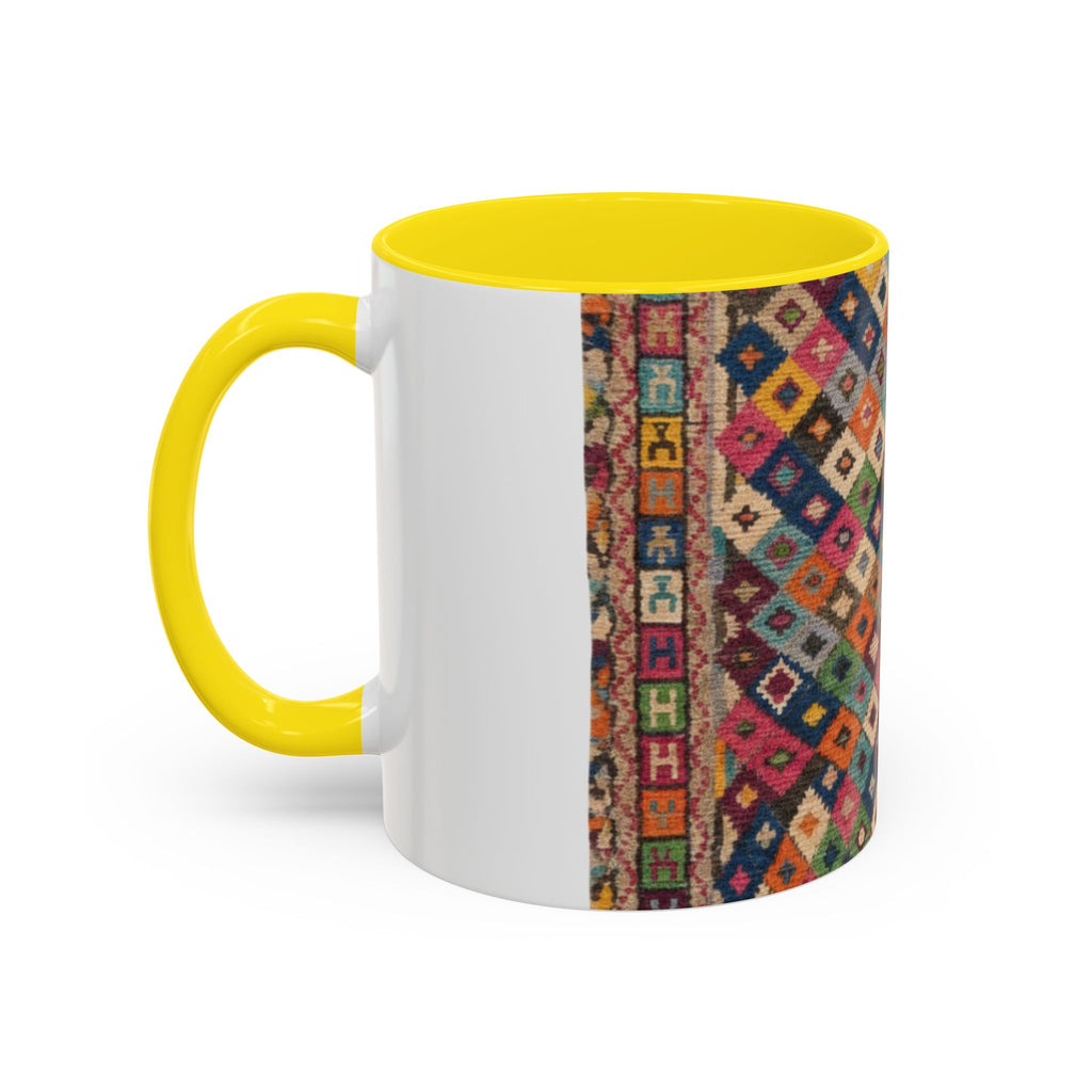 Colorful Kilim Diamond Pattern Mug | Accent Coffee Mug 11oz 15oz