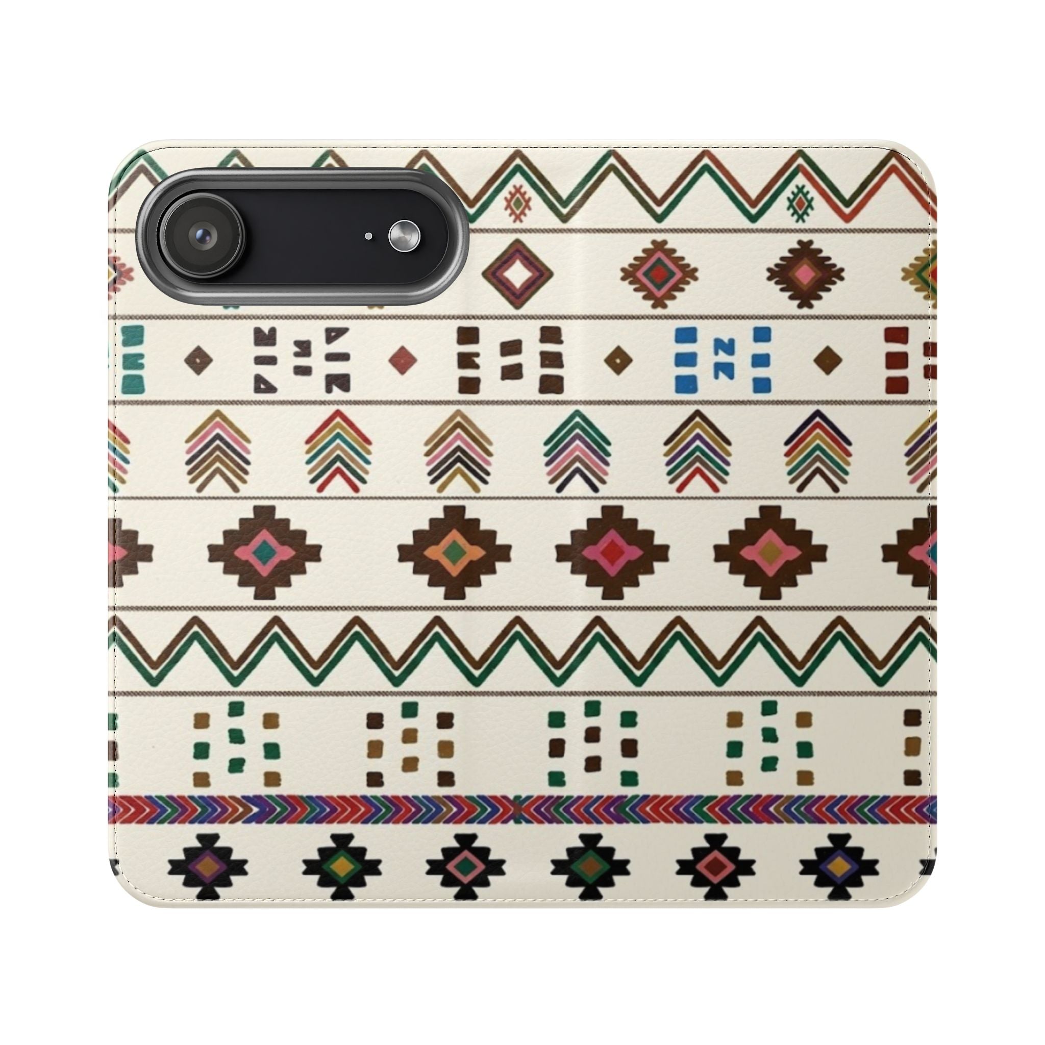 Southwestern Aztec Pattern Flip Case | Tribal Phone Wallet, Card Slots