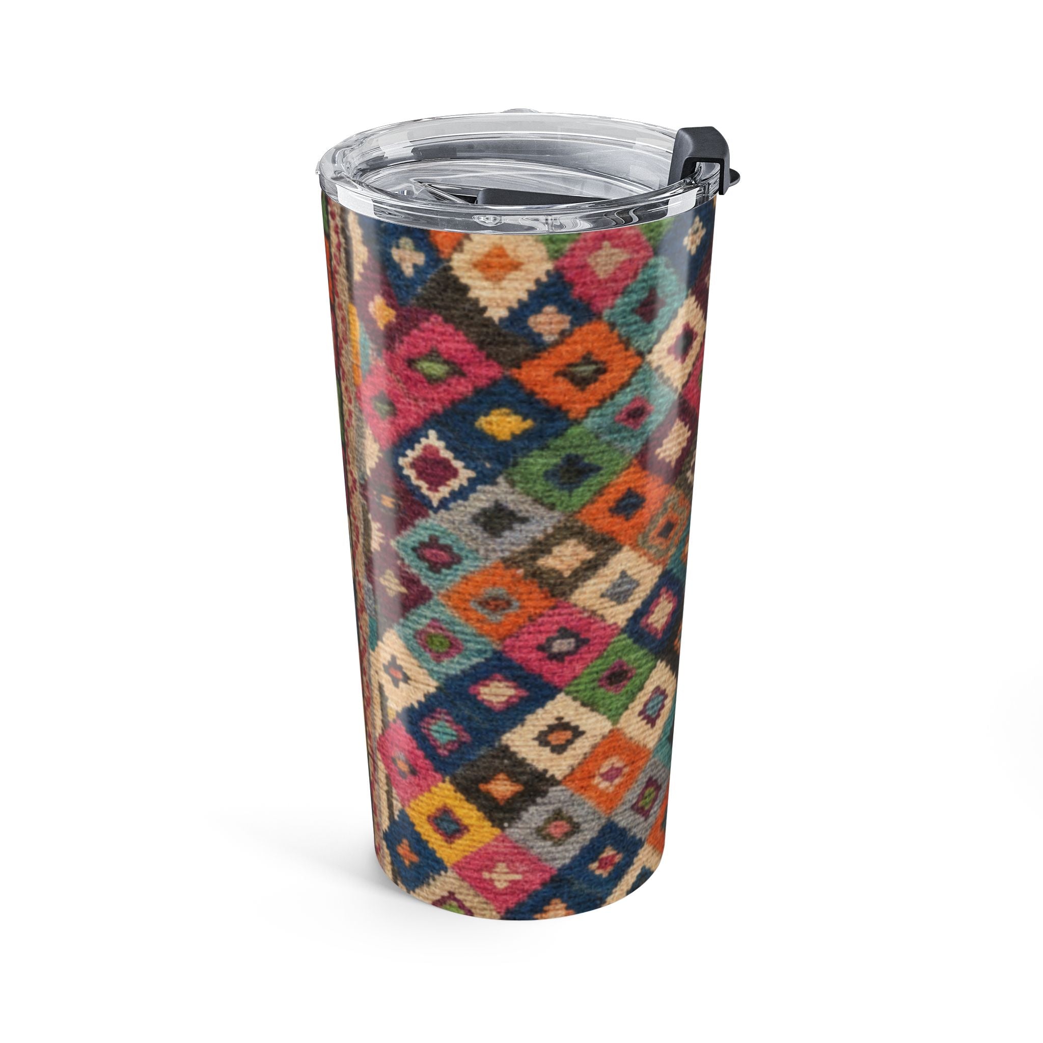 Colorful Kilim Pattern Tumbler 20oz | Geometric Tribal Travel Cup