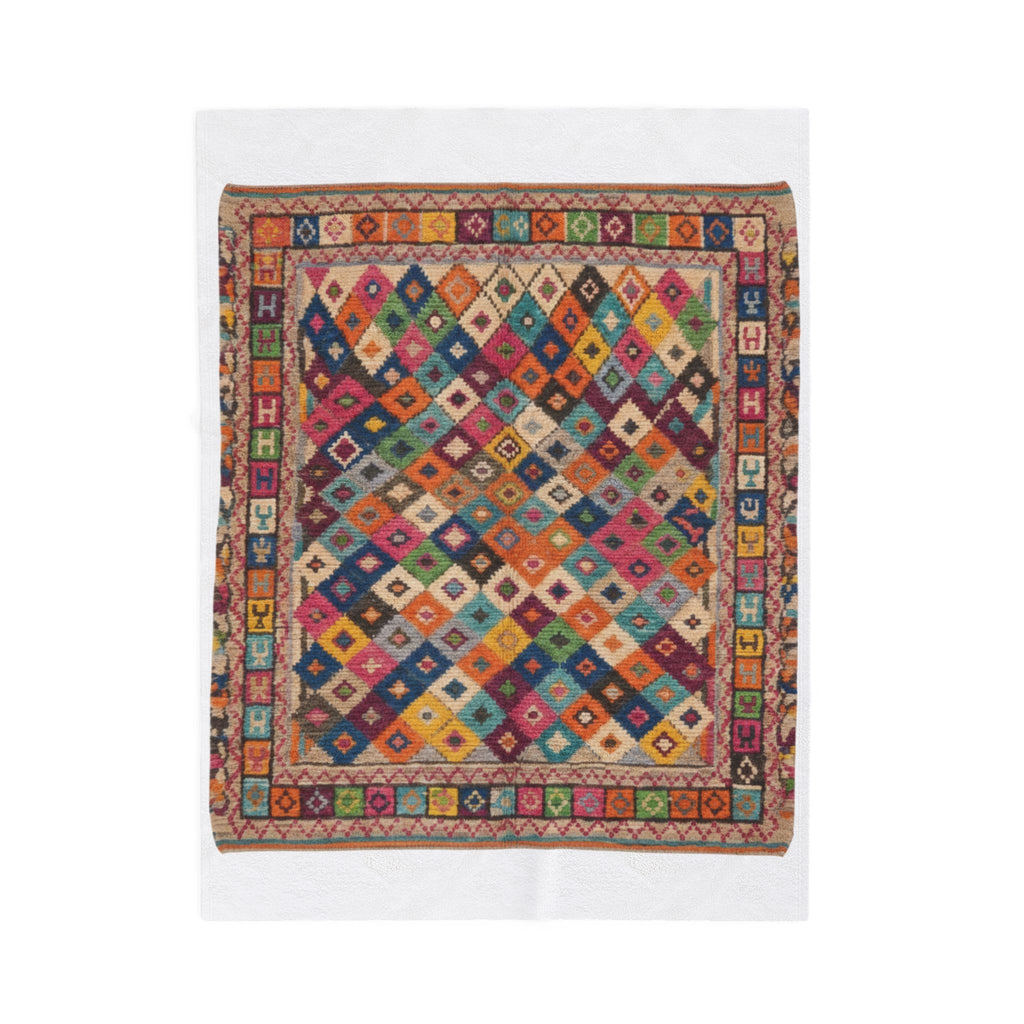 Colorful Kilim Diamond Pattern Blanket | Bohemian Geometric Throw