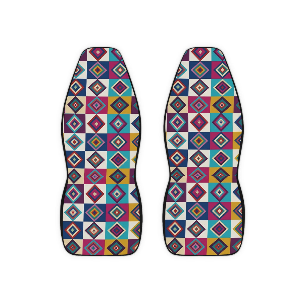 Colorful Geometric Diamond Pattern Car Seat Covers | Southwestern Print