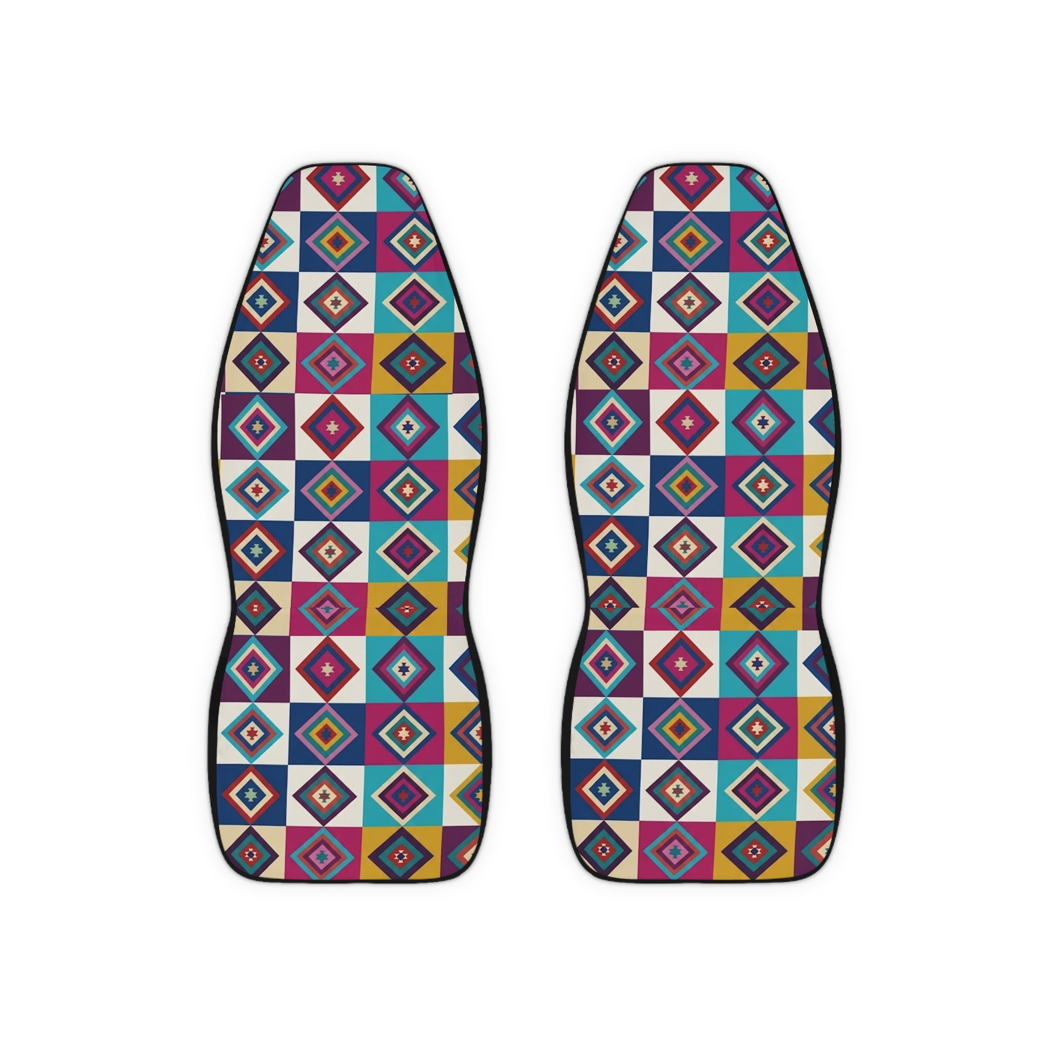 Colorful Geometric Diamond Pattern Car Seat Covers | Southwestern Print
