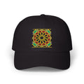 Floral Moroccan Mosaic Embroidered Dad Cap | White Cotton Baseball Hat