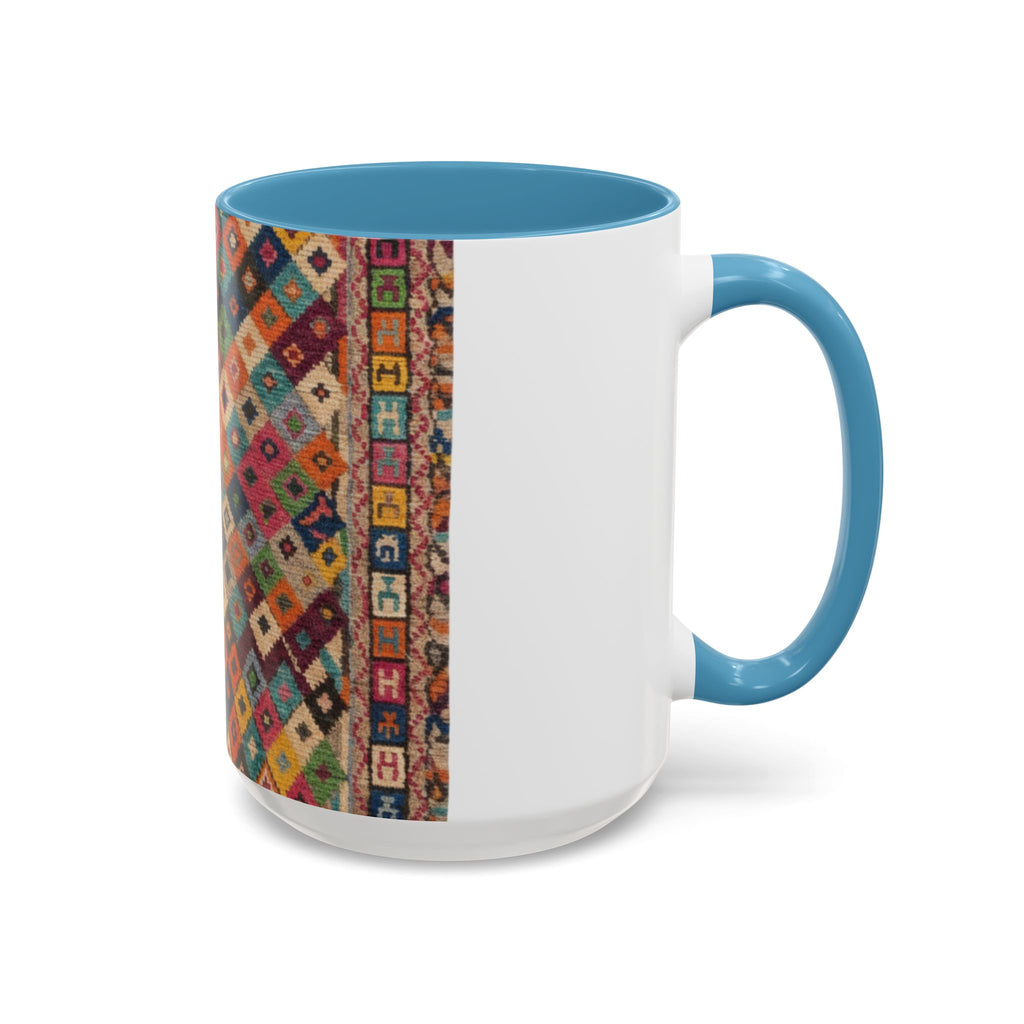 Colorful Kilim Diamond Pattern Mug | Accent Coffee Mug 11oz 15oz