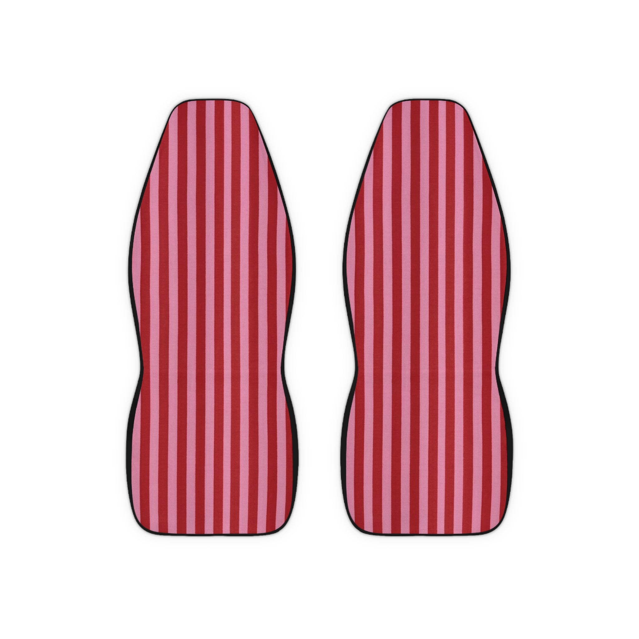 Red and Pink Vertical Stripe Car Seat Covers | Striped Auto Seat Protector
