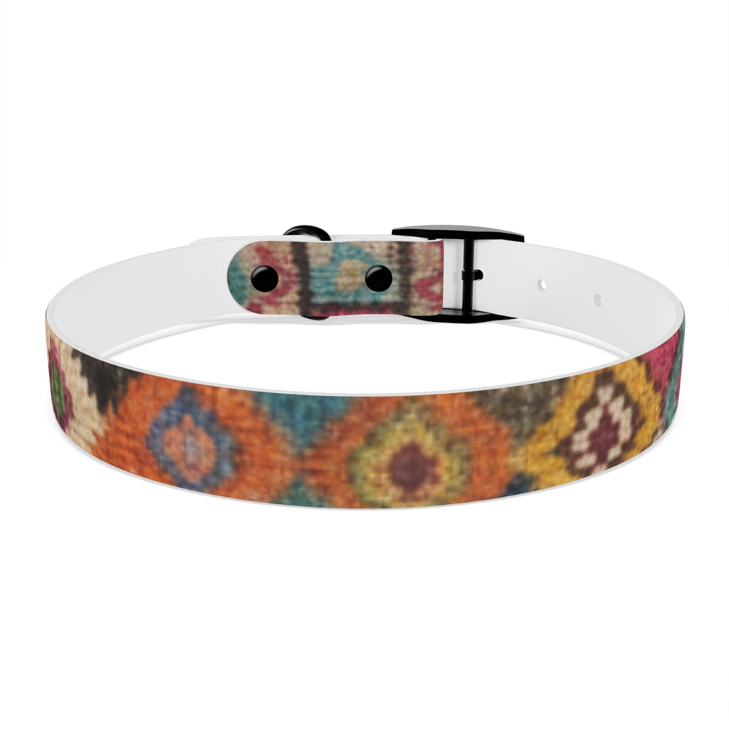 Boho Ikat Pattern Dog Collar | Colorful Southwestern Print