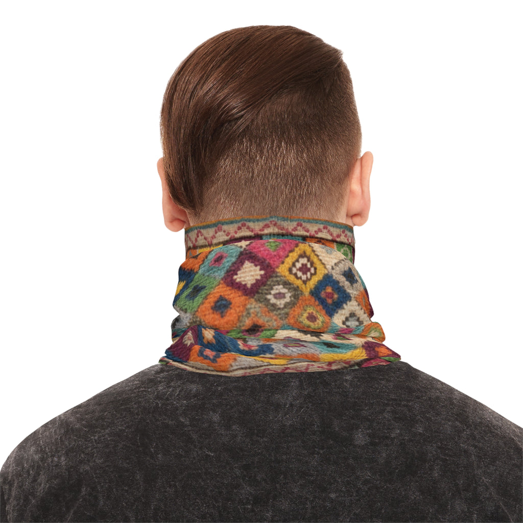 Colorful Kilim Diamond Pattern Neck Gaiter | Boho Aztec Scarf