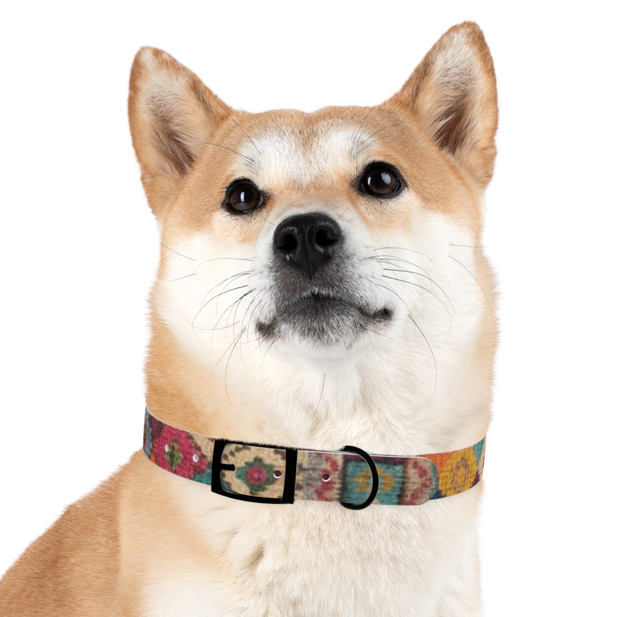 Boho Ikat Pattern Dog Collar | Colorful Southwestern Print