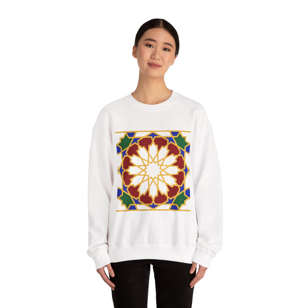 Geometric Moorish Tile Sweatshirt | Moroccan Mosaic Pattern