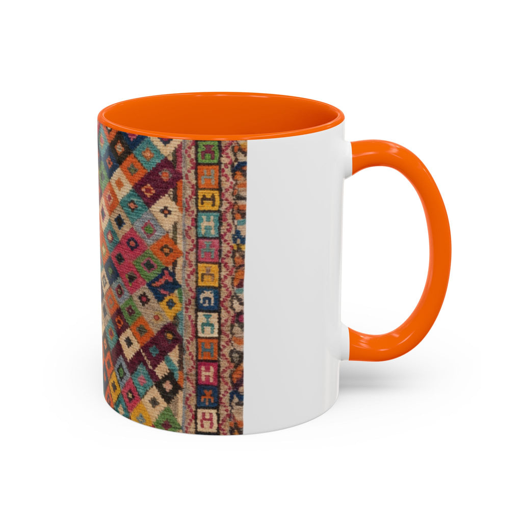 Colorful Kilim Diamond Pattern Mug | Accent Coffee Mug 11oz 15oz