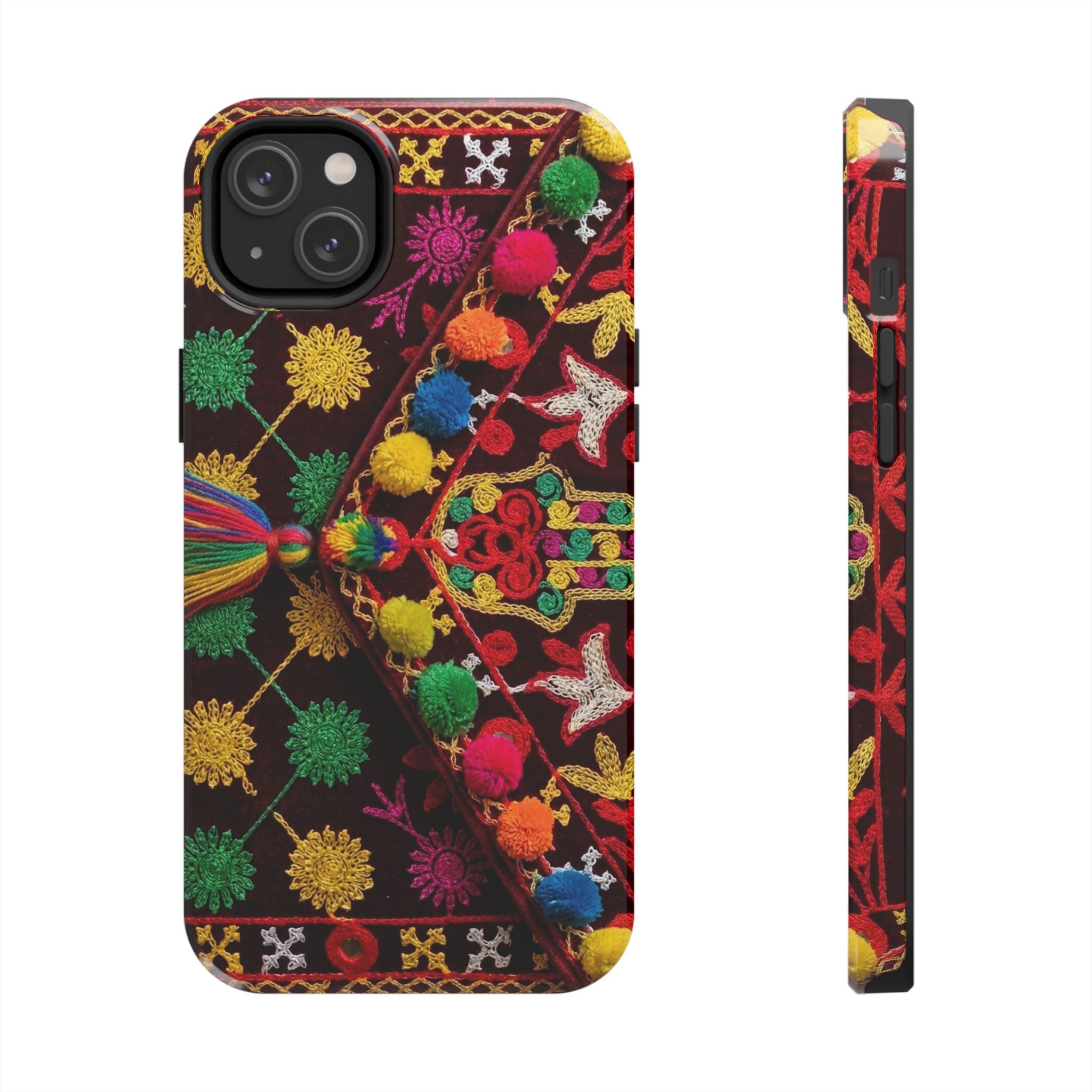 Colorful Pom Pom Pattern Phone Case | Tough Phone Case