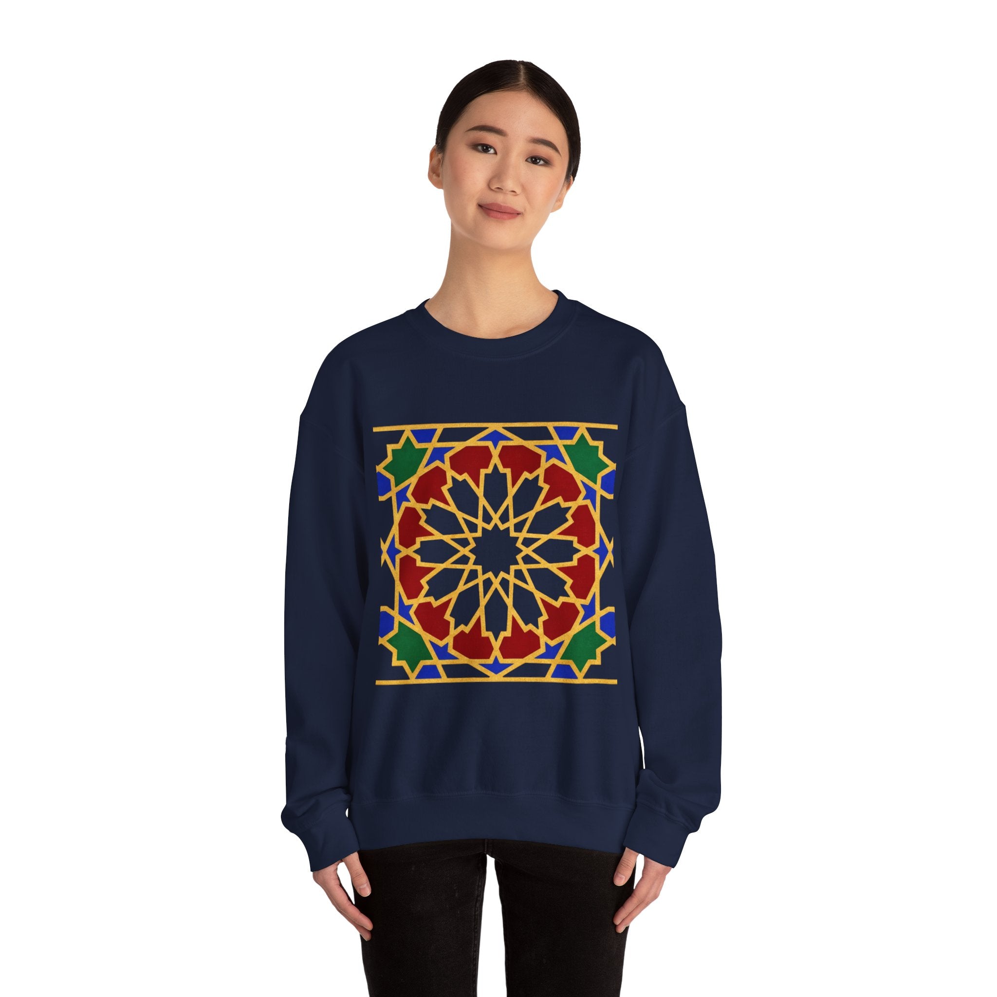 Geometric Moorish Tile Sweatshirt | Moroccan Mosaic Pattern