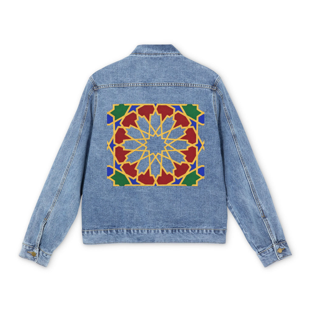 Geometric Moroccan Mosaic Denim Jacket | Southwestern Tile Pattern
