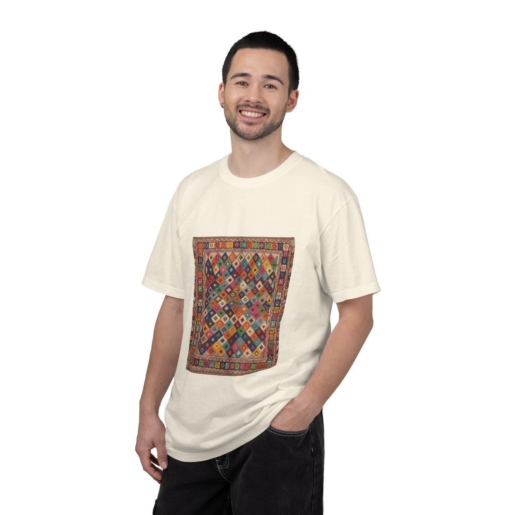 Colorful Kilim Rug Artwork T-Shirt | Geometric Ethnic Print