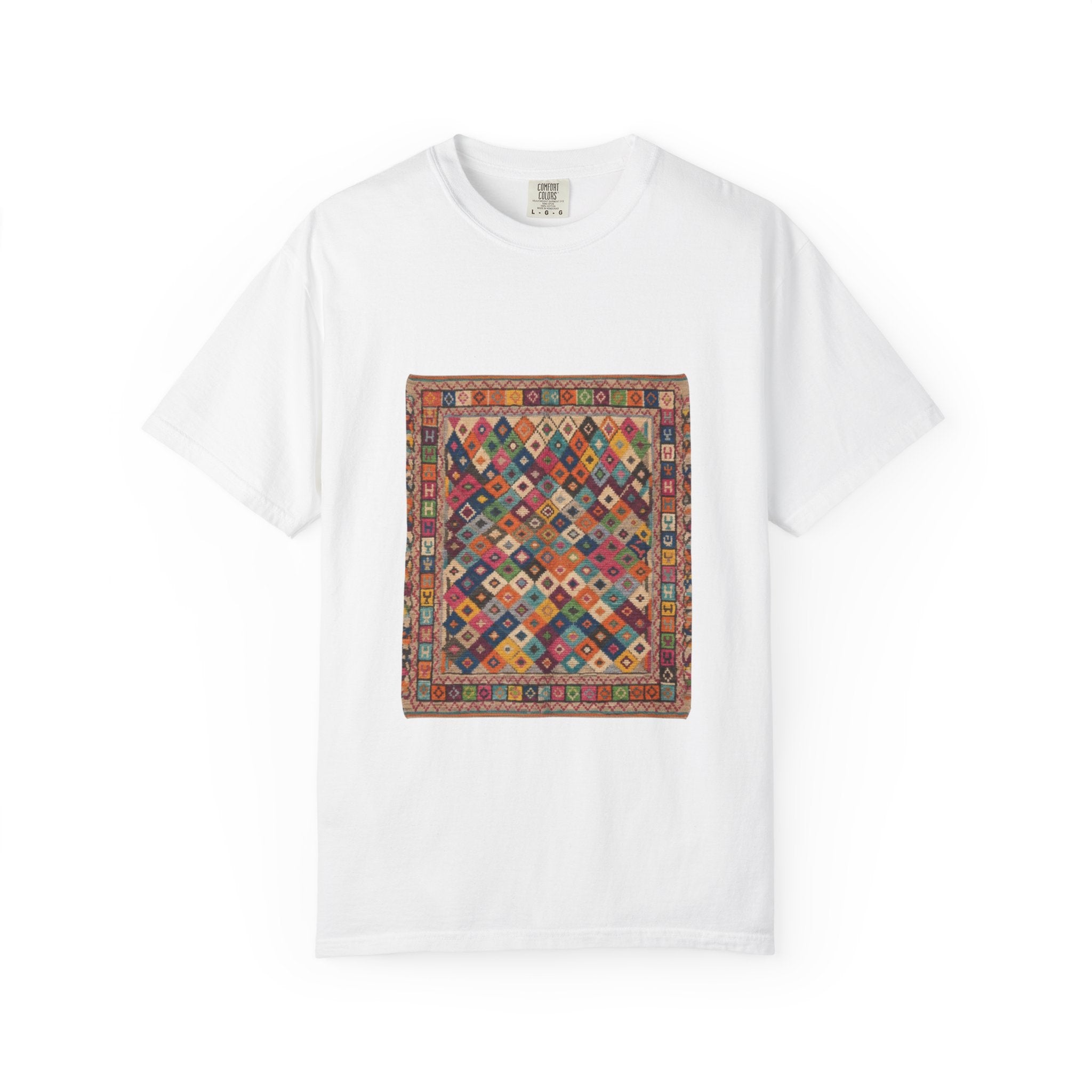Colorful Kilim Rug Artwork T-Shirt | Geometric Ethnic Print