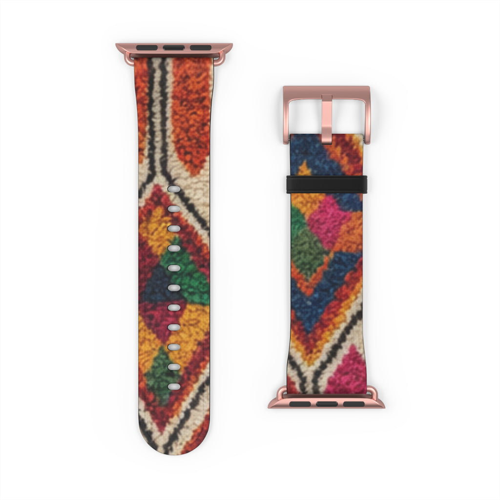 Boho Kilim Pattern Watch Band | Colorful Moroccan Berber Strap