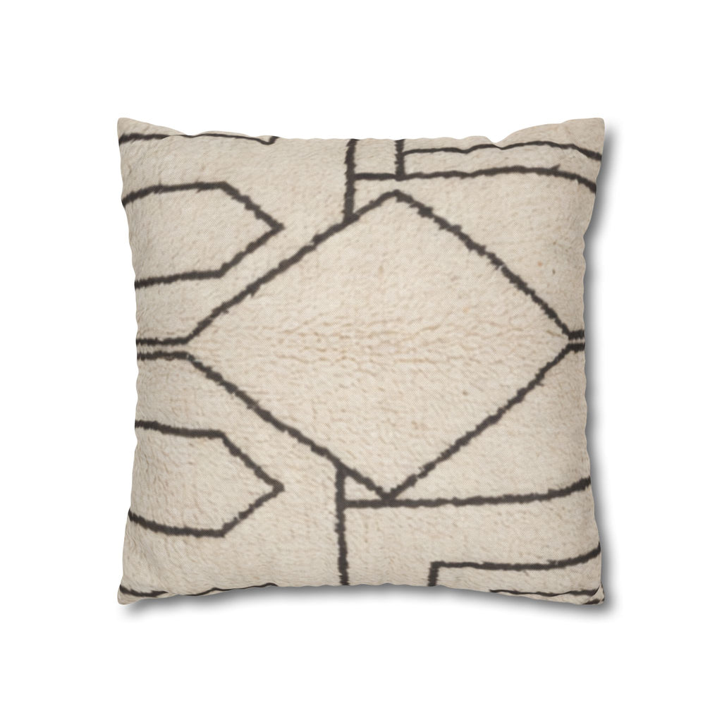 Neutral Tribal Geometric Pillowcase Spun Polyester Square Pillowcase | Boho Accent