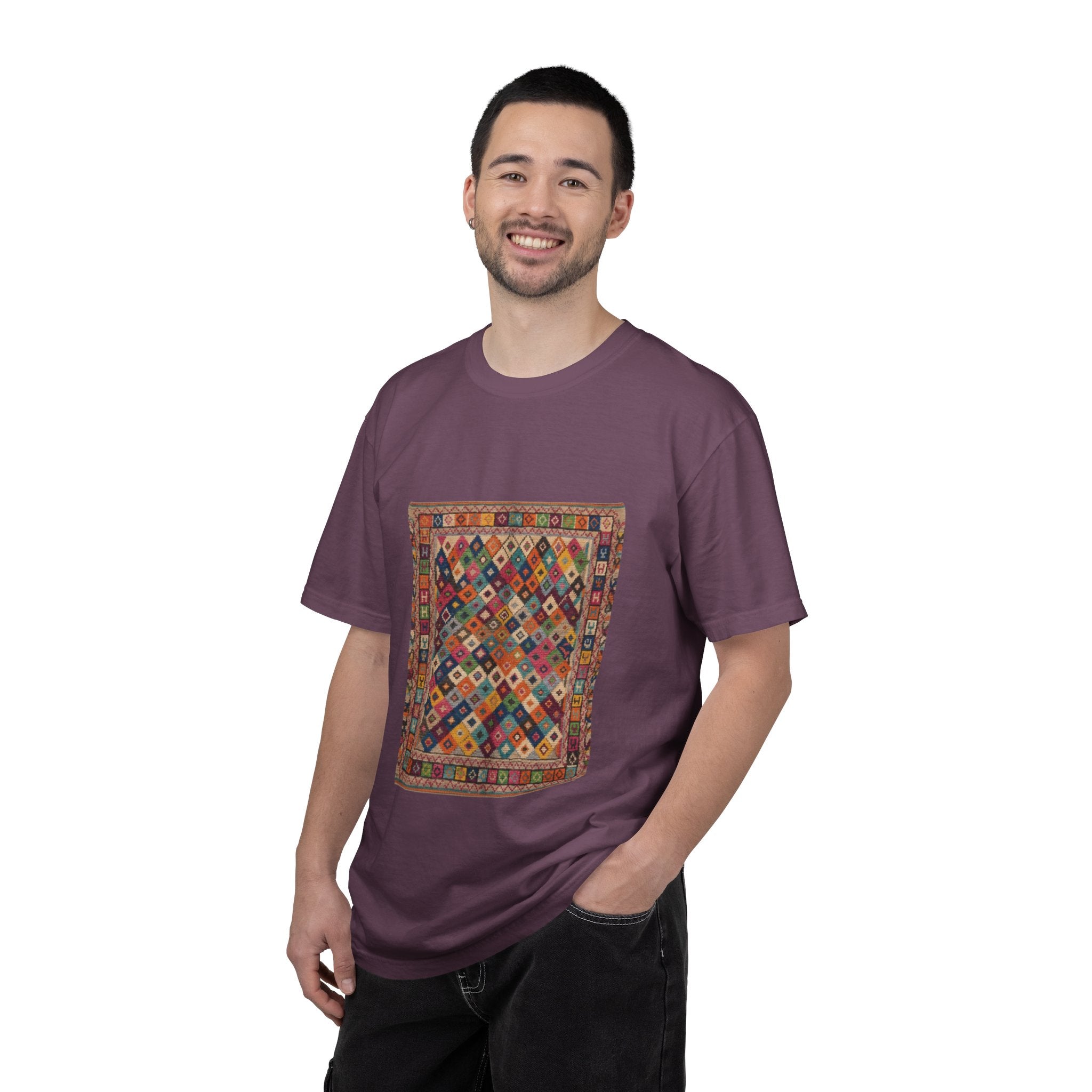 Colorful Kilim Rug Artwork T-Shirt | Geometric Ethnic Print
