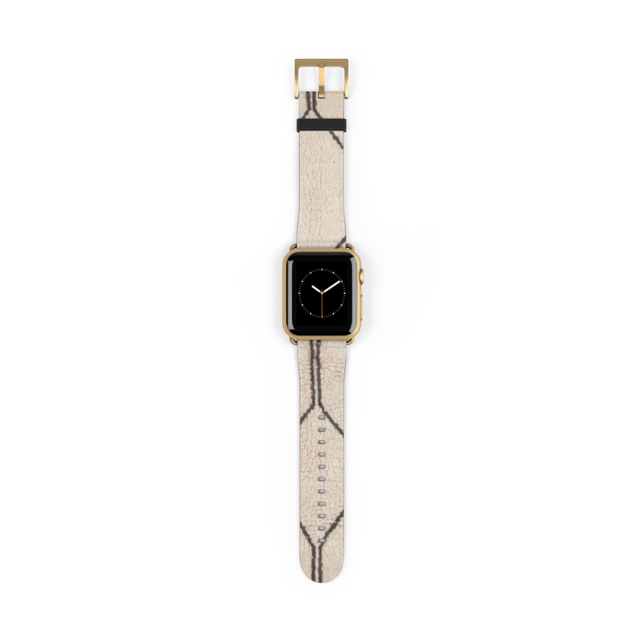 Beige Geometric Moroccan Pattern Watch Band | Neutral Minimalist Leather Look