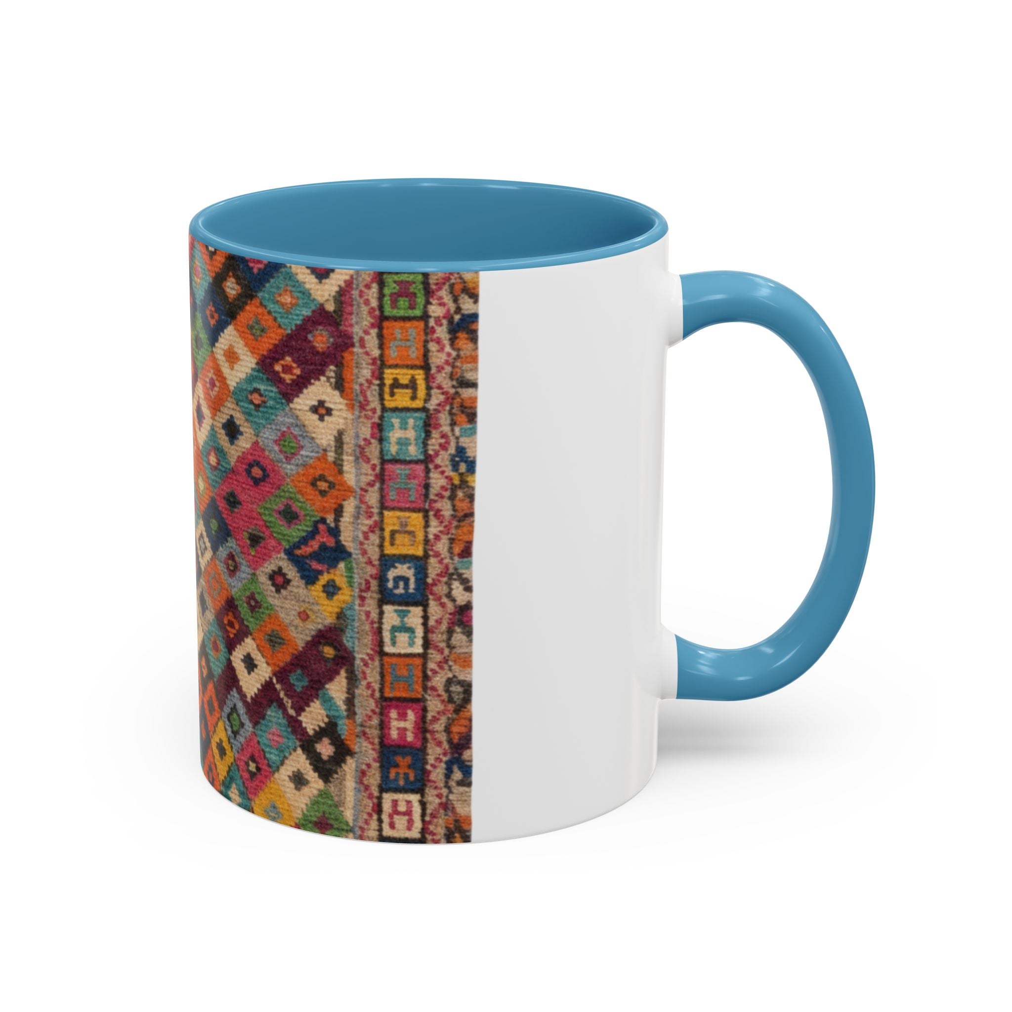 Colorful Kilim Diamond Pattern Mug | Accent Coffee Mug 11oz 15oz