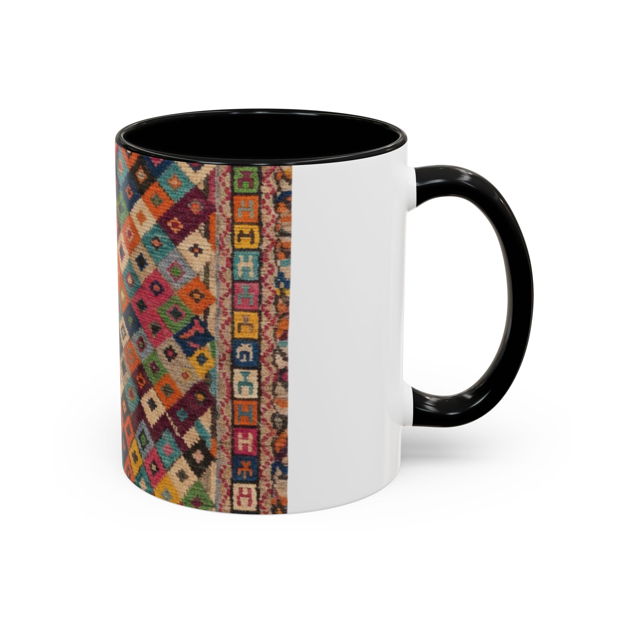 Colorful Kilim Diamond Pattern Mug | Accent Coffee Mug 11oz 15oz