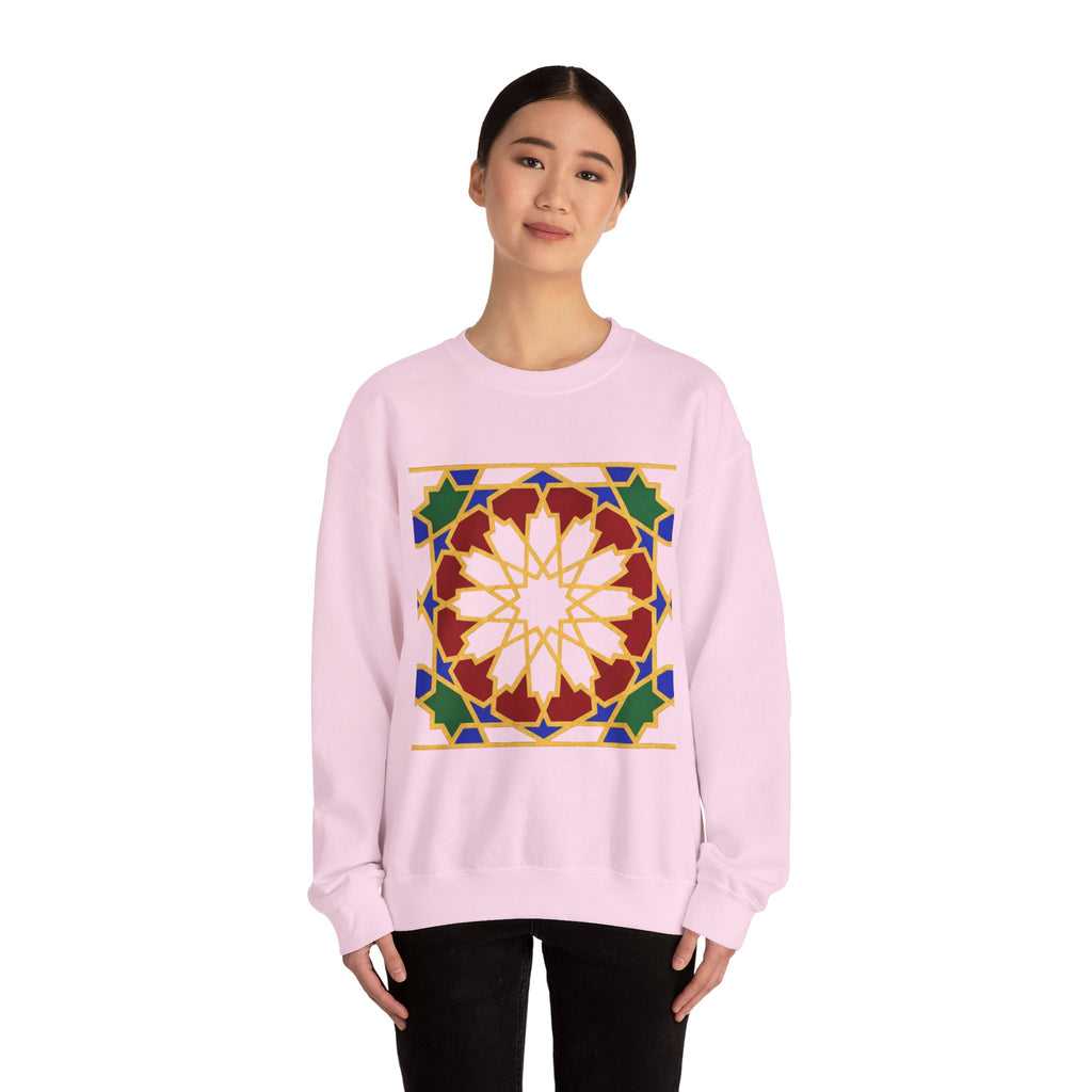 Geometric Moorish Tile Sweatshirt | Moroccan Mosaic Pattern