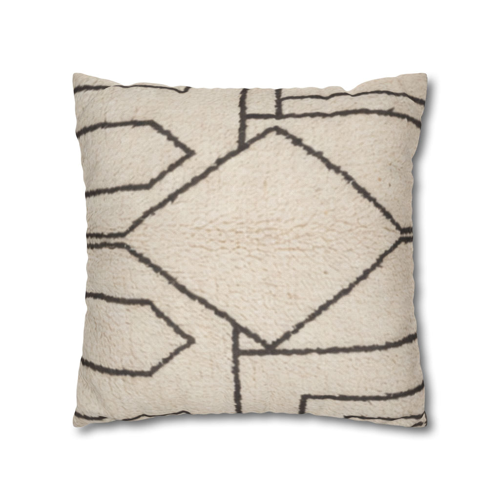 Neutral Tribal Geometric Pillowcase Spun Polyester Square Pillowcase | Boho Accent