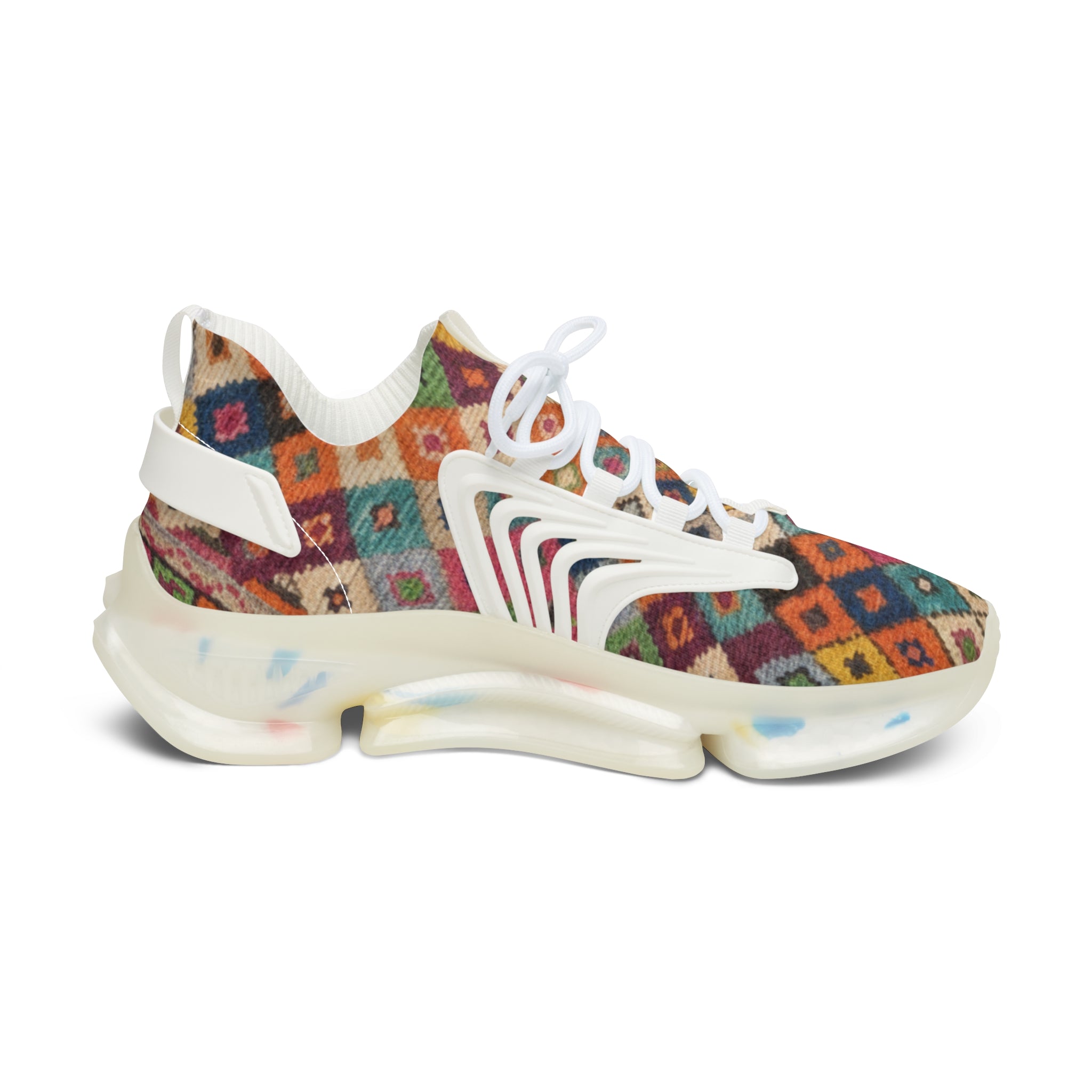 Colorful Tribal Diamond Pattern Sneakers | Mesh Sneakers